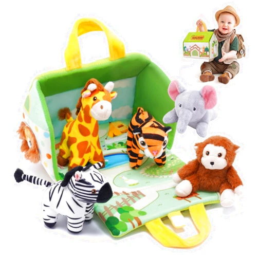 OUOZZZ 1 2 3 Year Old Toys - Mini Zoo Stuffed Animals Set – Interactive Plush Toys for Babies & Toddlers, Travel-Friendly & Huggable, Portable Gift, Safe & Washable 9.8