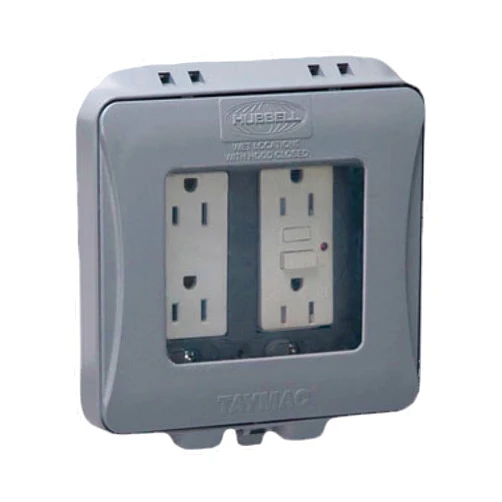 TayMac ML2500G Two-Gang Weatherproof Expandable Extra Duty In-Use Cover Gray Finish