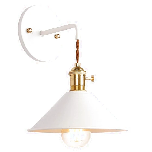 IYoee Wall Sconce Lamps Lighting Fixture with on Off Switch,White Macaron Wall lamp E26 Edison Copper lamp Holder with Frosted Paint Body Bedside lamp Bathroom Vanity Lights
