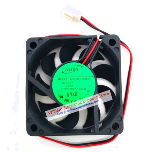 YOUMAN ADDA AD0605LX-D90 DC5V 0.21A 60x60x15MM 2Lines for DaHua DVR NVR VCR Box Cooling Fan