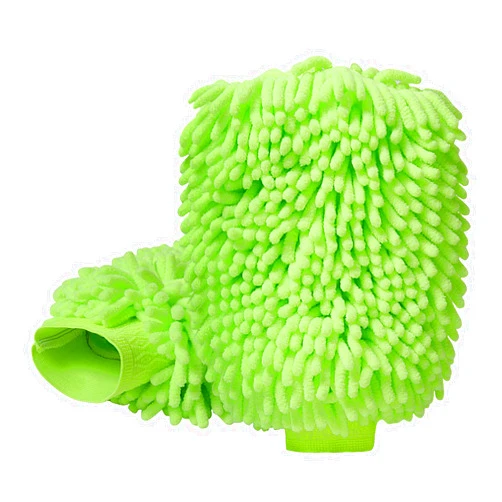 YESCOO 2 Pack Car Wash Mitt, Scratch Free Microfiber Wash Mitt, Double Sided Wash Mit, Wash Mitts for Car Washing, Home Cleaning, Green (10'' x 7'')