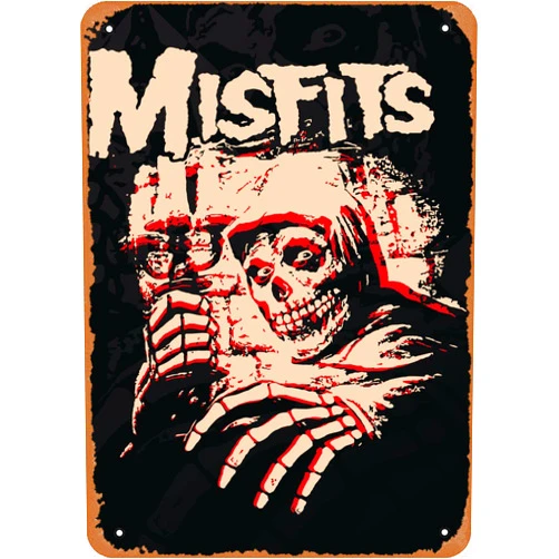 OYRISH Art And Vector Misfits Band Metal Tin Sign Poster Vintage Art Wall Decor 12 x 8 inch
