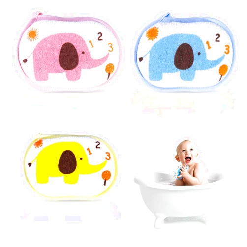 OBTANIM Baby Bath Sponge Soft Foam Scrubber Natural Sponge for Bathing, Shower Scrubber Body Sponge for Kids/Babies/Men/Women, Set of 3
