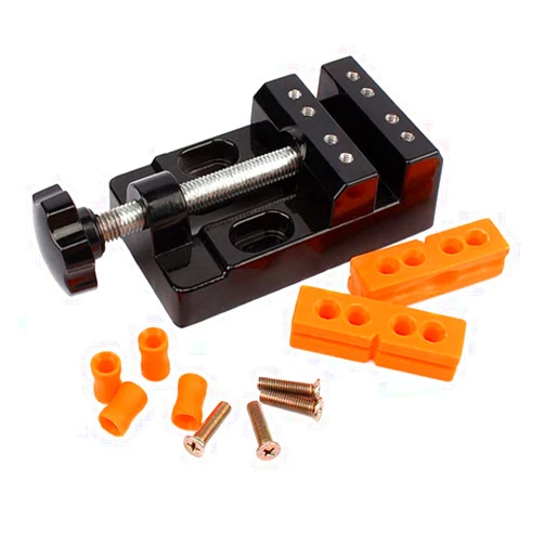 Kqcibz Mini Small Vise Mini Flat Clamp Table Jaw Bench Clamp Drill Press Opening Table Vise DIY Hand Tools 13.5X6.5X3.6cm, Black