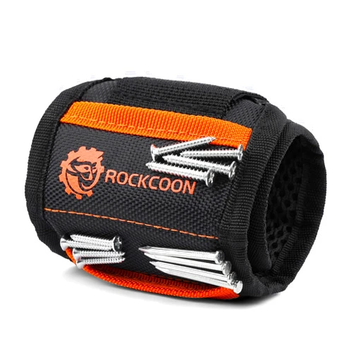 ROCKCOON Magnetic Wristband with 20 Powerful Magnets, Tool Wrist Band for Screws, Nails and Drilling Bits, Gift for Husband, Dad, Handymen and Wood Working Men