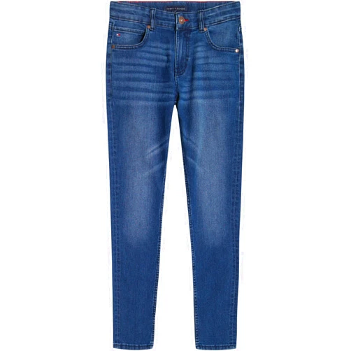 Tommy Hilfiger Boys' 5-Pocket Stretch Skinny Fit Denim Jean, Zipper Closure, Portola, 12