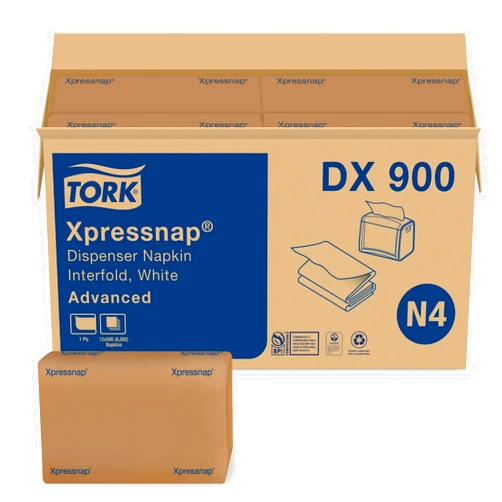 Tork Xpressnap® White Dispenser Napkin N4, Advanced, Interfold 1-ply, 13