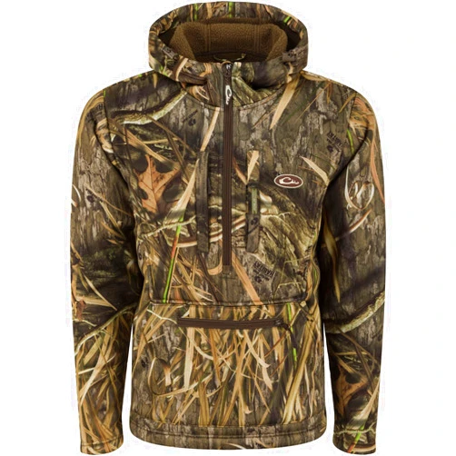 Drake Waterfowl Men's Ultimate Wader 1/4 Zip Hunting Warming Sherpa-Lined Breathable Water Repellent 4-Way Stretch Hoodie