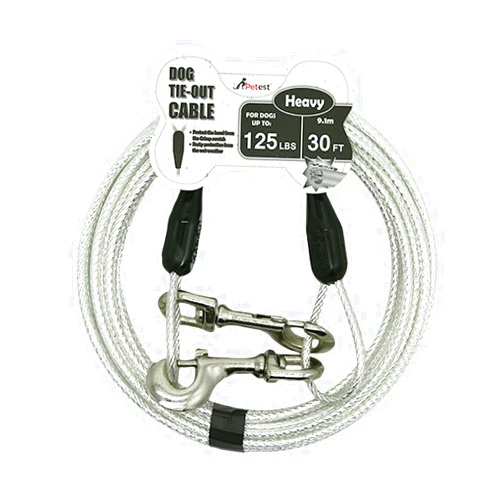 Petest 30ft Reflective Tie-Out Cable for Heavy Dogs Up to 125 Pounds