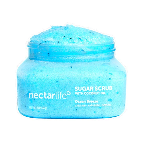 Nectar Bath Treats Sugar Body Scrub 8 oz, Moisturizing and Exfoliating Scrub for Nourishing Essential Body Care, Gift For Her (Ocean Breeze)