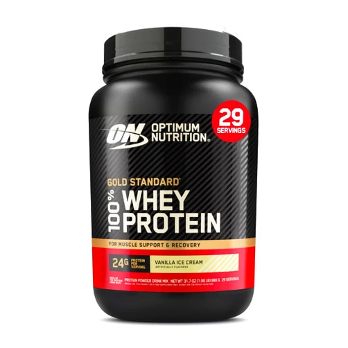Optimum Nutrition Gold Standard 100% Whey Protein Powder, Vanilla Ice Cream, 2 Pound (Packaging May Vary)