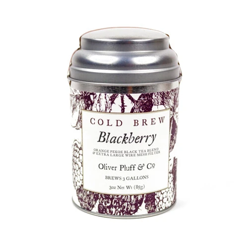 Oliver Pluff & Co. Blackberry Cold Brew Tea | Loose Leaf Fine Tea | Includes Mesh Tea Ball | 3 oz