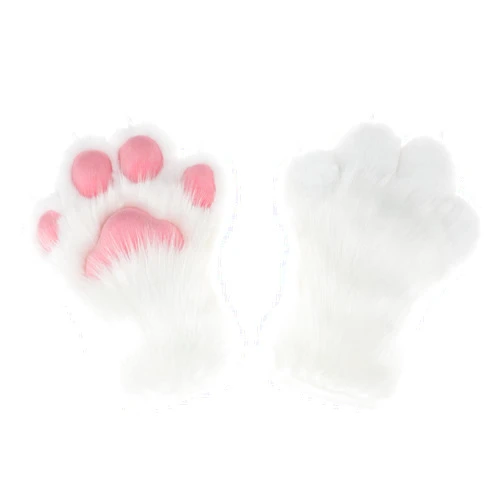 ZFKJERS Cosplay Animal Extended Fluffy Plastic Claws for Cat Fursuit Paws Gloves Adults Costume Accessories Set
