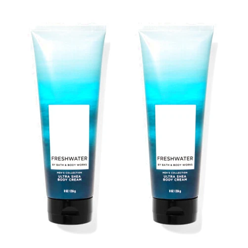 Bath & Body Works Bath and Body Works Men's Collection Freshwater Ultra Shea Body Cream 8 Oz. 2 Pack.