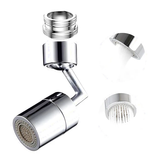 QST EXPRESS Rotatable 720° Faucet Sprayer Head,Universal Splash Filter Faucet with 4-Layer Net Filter for Kitchen,Anti-Splash,Leakproof Design with Double O- Ring Oxygen-Enriched Foam