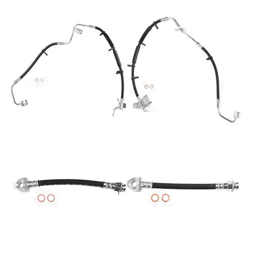 A-partrix Brake Hose Front and Rear Kit - Set of 4 Brake Hydraulic Hose Brake Line Fits Jeep Grand Cherokee 2004 2003