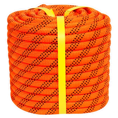 CRAYZA Double Braided Arborist Rope (1/2 in x 100 ft) Climbing Rope High Strength Polyester Rope 48 Strands for Tree Work Pulling Swing Sailing, Orange/Black