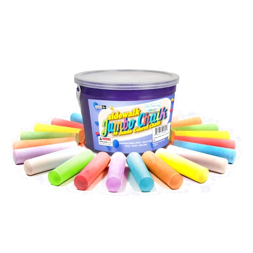 ArtCreativity Sidewalk Chalk for Kids, (38 Pieces) Bulk Jumbo Colored Sidewalk Chalk for Toddlers 1-3, Dustless, Washable & Non-Toxic, Use Outdoor or on Indoor Chalkboard or Blackboard
