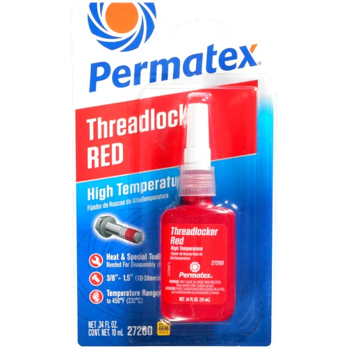 Permatex 27200 Hiigh Temperature Threadlocker Red, 10 ml