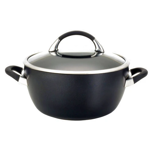 Circulon Symmetry Hard-Anodized Nonstick Induction Casserole Pan with Lid, 5.5-Quart, Black
