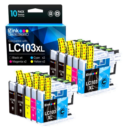 E-Z Ink (TM Compatible Ink Cartridge Replacement for Brother LC103XL Ink Cartridges LC103 XL LC103BK LC101 LC 103 to Use with MFC-J870DW MFC-J470DW MFC-J6920DW MFC-J6520DW MFC-J450DW (10 Pack)