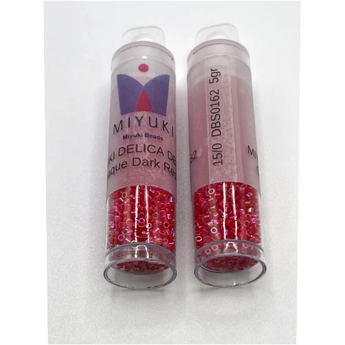 Miyuki Delica Cylinder/Seed Beads DBS0162/DBS162 Opaque Dark Red AB 15/0 5 Grams