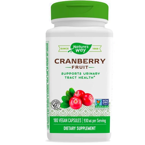 Nature's Way Cranberry Fruit, Urinary Tract Health Support* Supplement, 930 mg per serving, 180 Vegan Capsules