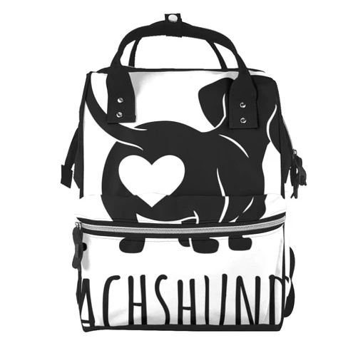 Mosytuky Diaper Bag Backpack For Women, I Love Dachshund Waterproof Multifunction Travel Pack Maternity Baby Changing Bags, Nappy Baby Bags With Multi-Function For Baby