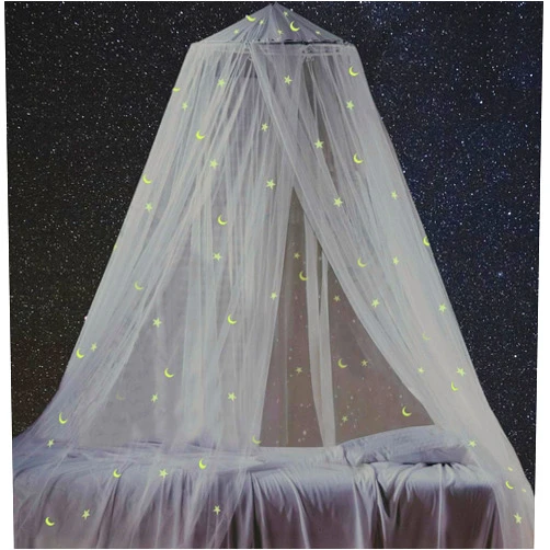 Comtelek Mosquito Net Bed Canopy for Girls with Glowing Stars - Princess Baby Canopy for Bed Netting Room Decor, Ceiling Tent to Cover Toddler Crib | Single, Twin, Full, Queen Size Kids Bed Curtains