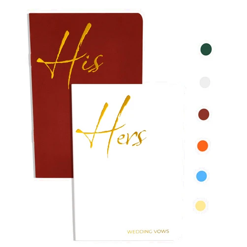 CICPAP Vow Books His and Hers, Wedding Vow Books with Gold Foil Lettering for Your Wedding, Perfect Wedding Present for Keepsake-Brown&White