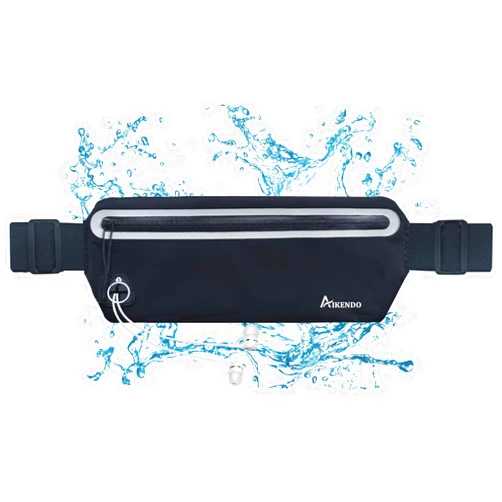 AIKENDO Slim Running Belt Fanny Pack Women Men,Runners Phone Holder Waist Bag,Run Pouch Waist Belt for Workout Jogging,Travel Money Belt Running Gear Accessories.