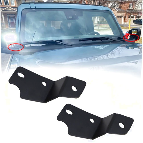 Tänzedzm LED Light Bar Mounting Bracket, A Pillar Hood Led Work Light Mount Bracket Clamp Holder, Compatible with 2021 2022 2023 Ford Bronco, 2 PCS, Installing Without Drilling