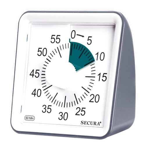 Secura 60-Minute Visual Timer, Classroom Timer, Countdown Timer for Kids and Adults, Time Management Tool for Teaching ( Dark Green & Dark Gray)