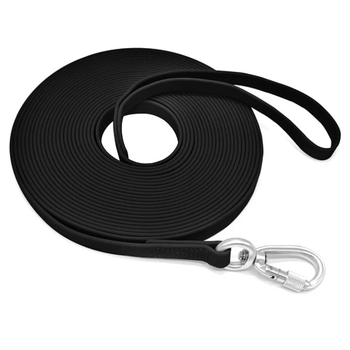 ZALER Long Dog Leash, Waterproof Dog Training Leashes 30ft, Odor Proof Recall Long Line Lead with Aviation Aluminum Screw Lock Carabiner Clip for Small, Medium, Large Dogs (30FT, Black)