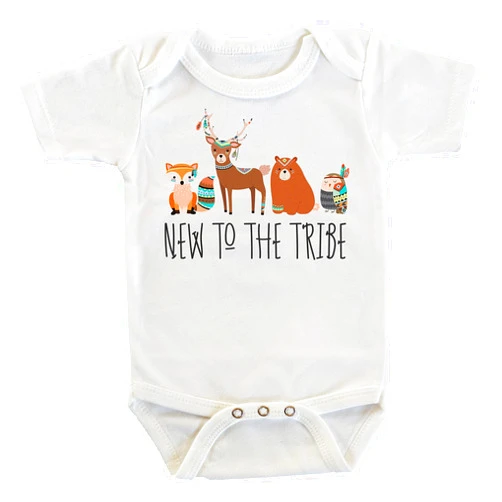 Witty and Bitty New To The Tribe woodland animals Onesie/Bodysuit