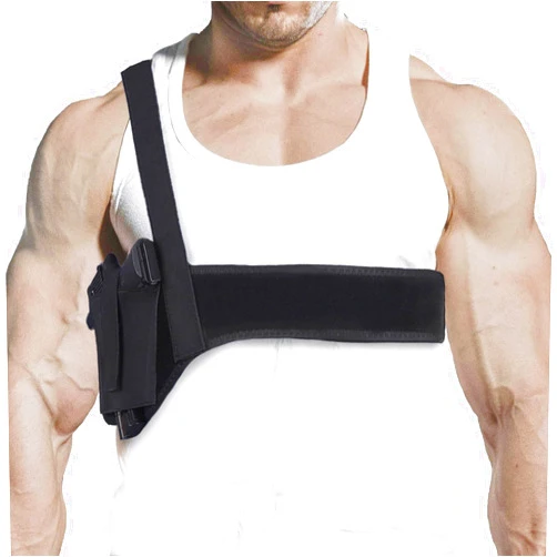 Accmor Shoulder Gun Holster, Elastic Neoprene Chest Holster Vest for Concealed Carry, Universal Deep Concealment Underarm Gun Holster Waistband for Male Men and Female Women