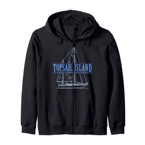 Topsail Island NC Marina and Boat Gear Topsail Island North Carolina souvenir sailing Zip Hoodie