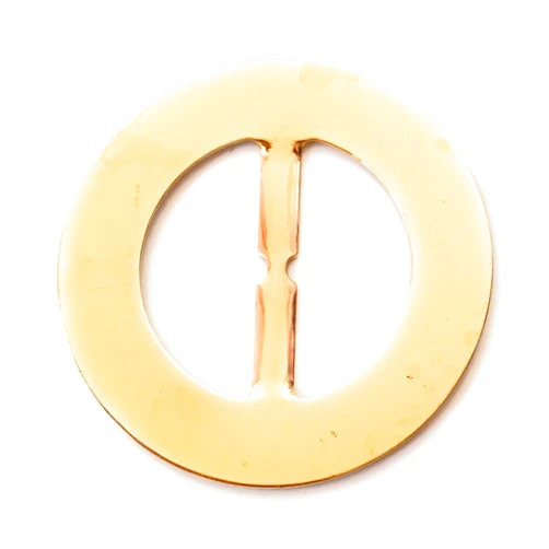 Katz Trimming / Trims Unlimited Designer Belt Buckle Slider for Women Plated Light Gold Polished 2-1/2'' Round (Belt Size1-1/2''))