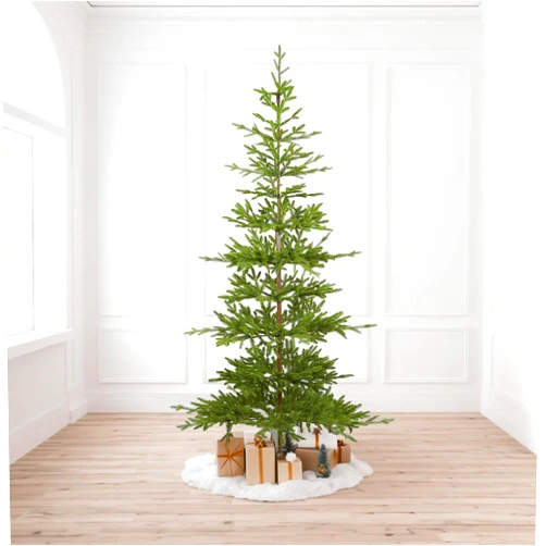 WBHome Pre-Lit 7 FT Alpine Fir Artificial Christmas Tree with 300 Clear Lights, XMT-2311-70, Sparse Christmas Tree, Green
