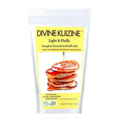 Divine Kuizine DivineKuizine Light & Fluffy Complete Pancake & Waffle Mix| Easy to use pancakes mix | homemade pancakes| easy pancakes healthy waffles mix| healthy homemade waffles| healthy homemade pancakes mix 2lbs (2 Pack)