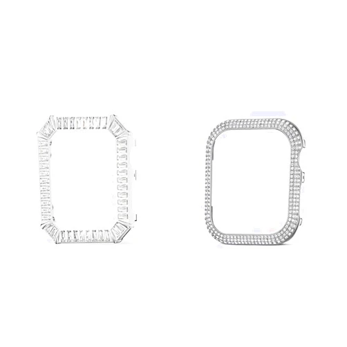 Swarovski Smartwatch Cases for Apple Watch Series 4 and 5, 40mm | Swarovski Sparkling Smartwatch Case compatible with Apple Watch Series 4 and 5, 40mm, Silver Tone