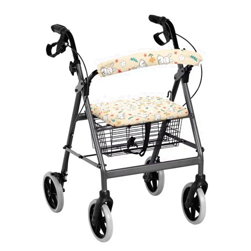 Maiyoinou 2PCS Easter Rabbit Floral Walker Accessories Rollator Seat and Back Rest Covers Removable Skin Friendly Rollator Walker Seat and Backrest Coverslip for Rollator Walker Accessories