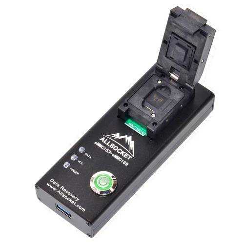 ALLSOCKET eMMC153 Internal Memory Reader,BGA153/169-USB3.0 Adapter FBGA153 Package Testing Socket for Mobile Chip-Off Data Recovery Samsung S2/S3/S4/S5,Galaxy Note2/3,S3 N7100 I9300