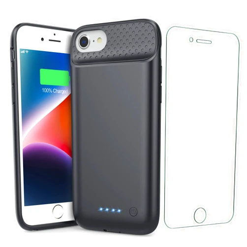 Trswyop Battery Case for iPhone 8/7/6/6S/SE(2022/2020),[7000mAh] Ultra-Slim Battery Charging Case,Rechargeable Protective Extended Battery Charger Case-4.7 inch Black