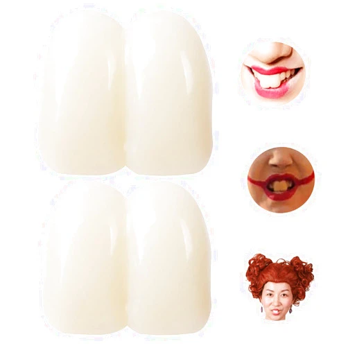 Honcloud 2 Pieces 17mm Deluxe Custom Big Buck Teeth Caps for Clown Bunny Hillbilly Costume (white)
