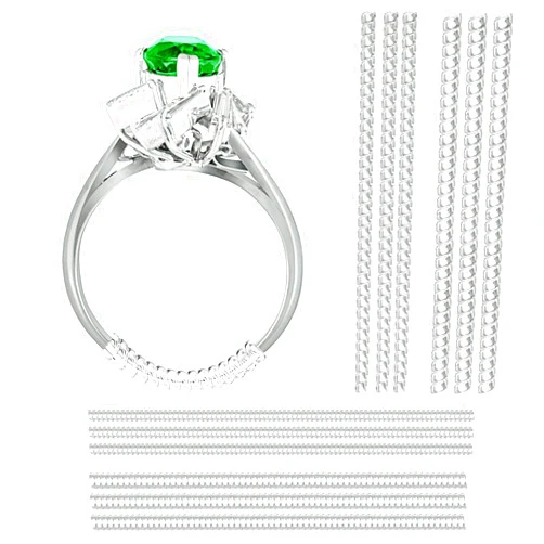 LNAUJS 12 Pack Clear Ring Size Adjuster, 4 Sizes Ring Sizer for Different Band Width, Invisible Ring Guards for Loose Rings…