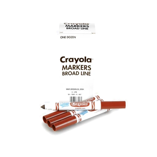 Crayola Washable Markers - Brown (12ct), Broad Line Markers for Kids & Classrooms