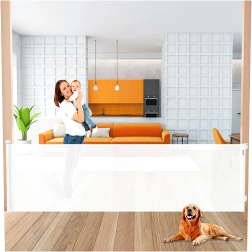 Erarrow Extra Wide Retractable Baby Gates,118 Inch Extra Wide Baby Gates for Large Opening,34”Tall Extra Long Dog Gates Safety Gates for Stairs, Indoor, Outdoor, Doorways, Hallways