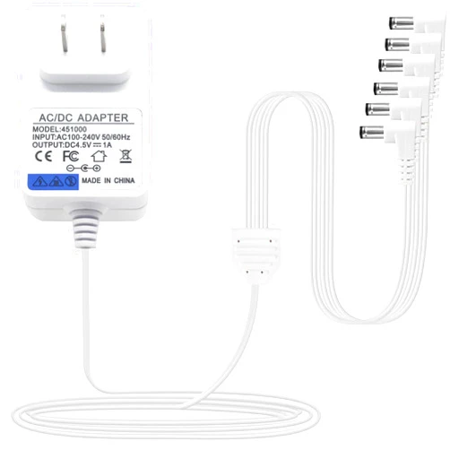 Ousaly 4.5V Power Adapter Compatible with Lemax Lighted Accessory 94566 94563 94564 94565 74295 74269 74707 84428 44242 Christmas Halloween Village Lights Micro Lighting Building Decor(6 Output White)