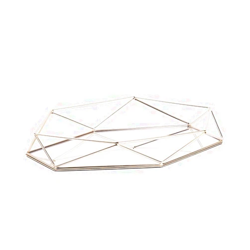 YQWY Decorative Tray Mirrored Metal Countertop Cosmetic Makeup Perfume Jewelry Storage Organizer Tray Box Gold Plate Nordic Simple Style for Dresser Bathroom Bedroom-Gold